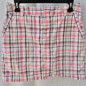Sonoma Pink and Brown Plaid Golfing Skirt with Shorts
